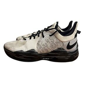 Nike PG 5 Mens White Black Basketball Sneakers Shoes Size 13